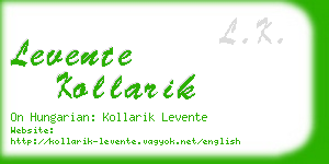 levente kollarik business card